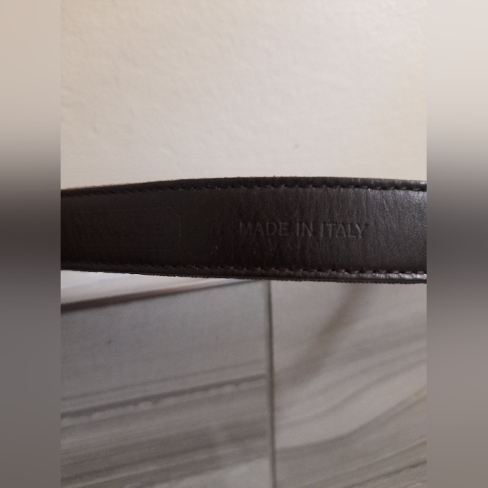 Coach Skinny Leather Canvas Signature C Belt - Picture 8 of 16